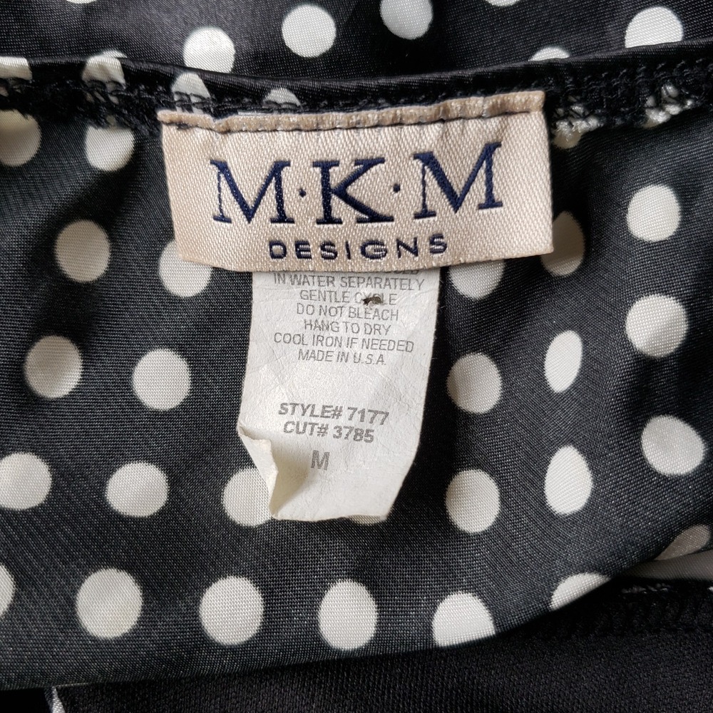 Vtg Preppy Y2K Babydoll Halter Dress Satin Polkadot Stripe Retro Graphic Sz M - Picture 13 of 16